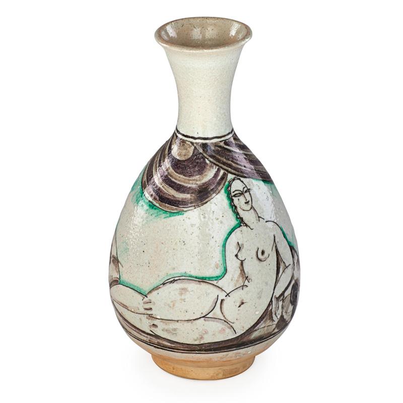 Appraisal: RENE BUTHAUD Early vase with nudes Condition Report A few