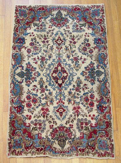 Appraisal: ANTIQUE HAND TIED KIRMAN RUG Approx ' '' '' x