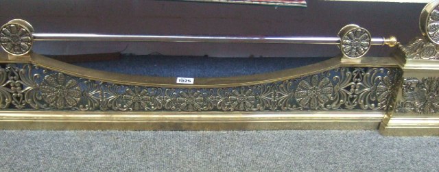 Appraisal: A gilt bronze adjustable fender circa the pierced frieze stamped