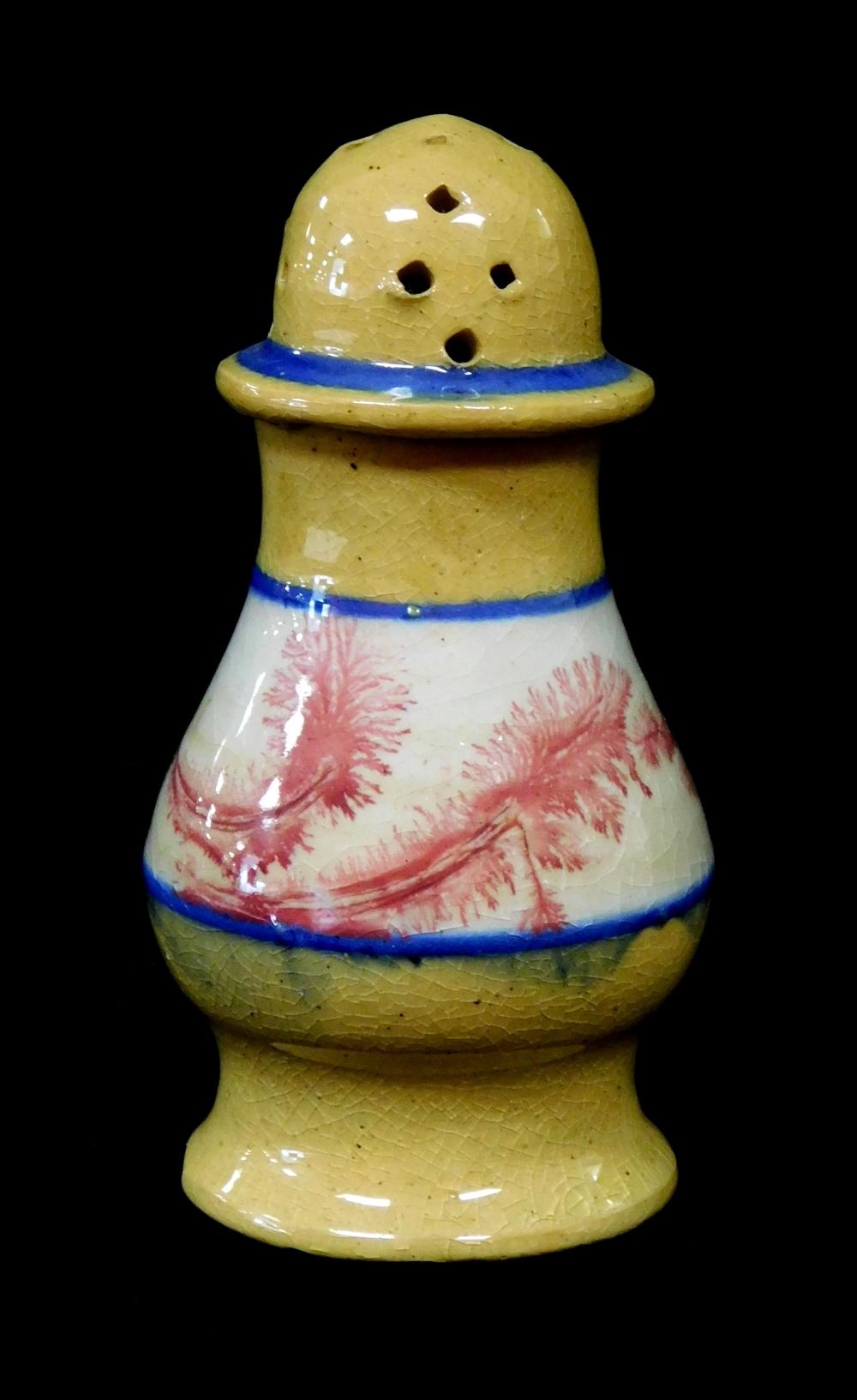 Appraisal: Yellowware dome top pepper pot late th early th C