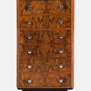 Appraisal: Art Deco First Half th Century Chest of Drawers figured