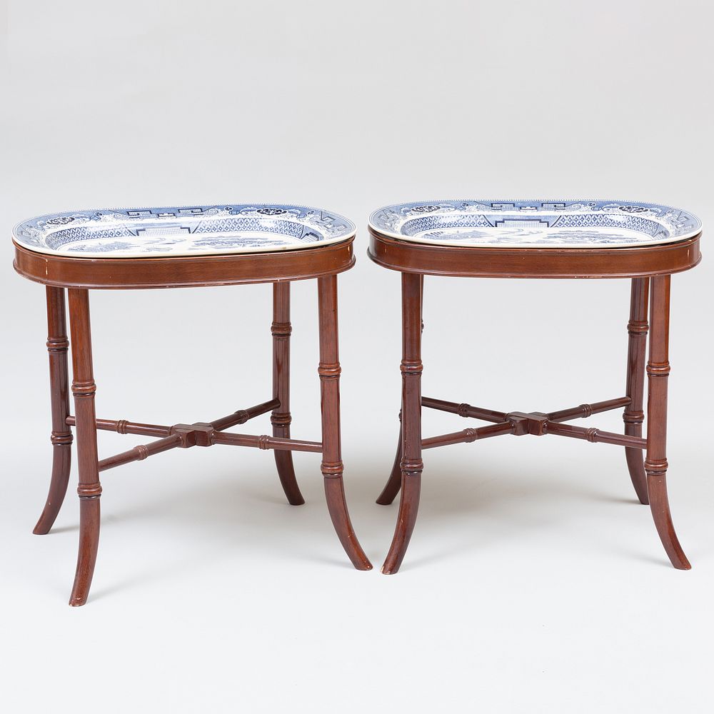 Appraisal: Pair of Blue and White Transfer Printed Platters in the