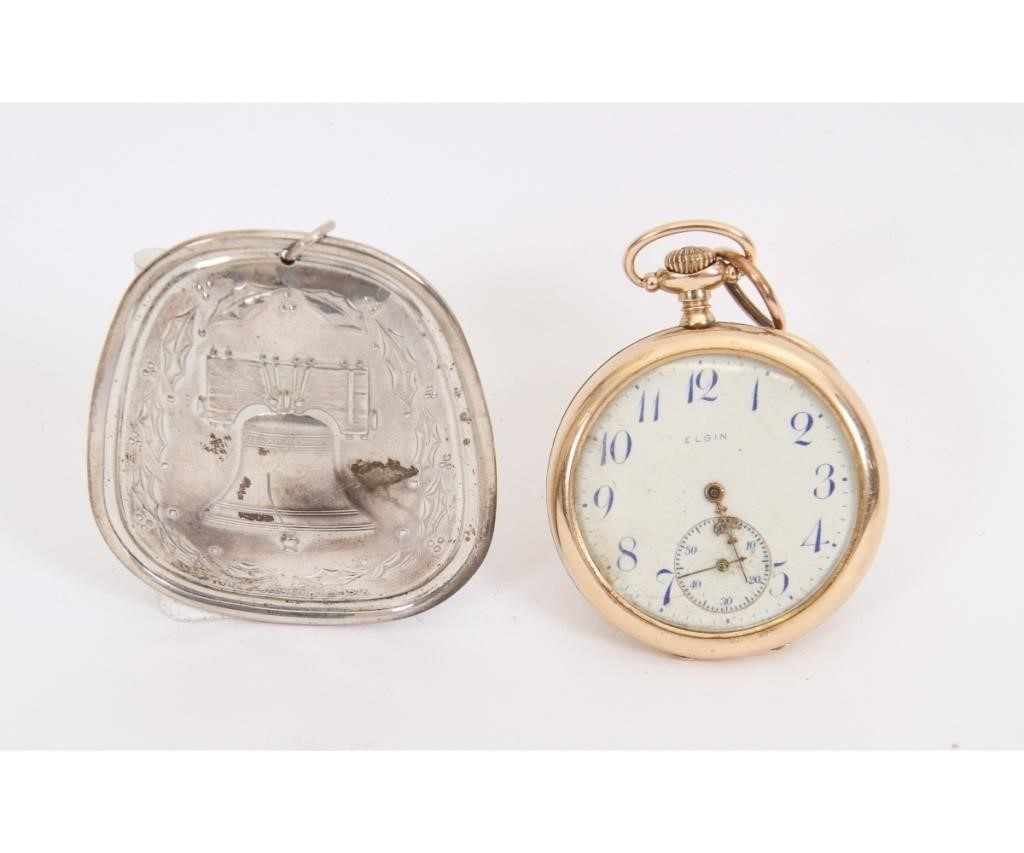 Appraisal: kt gold pocket watch by Elgin jewel movement dia together