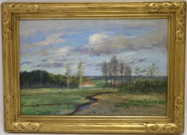 Appraisal: GEORGE HENRY BOGERT - NY FRANCE LANDSCAPE WITH RIVER TREES