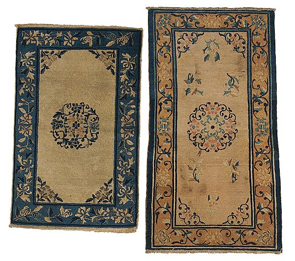 Appraisal: TWO CHINESE AREA RUGS Two Chinese early th century area