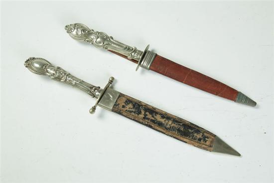 Appraisal: TWO KNIVES England late th century Two daggers with German