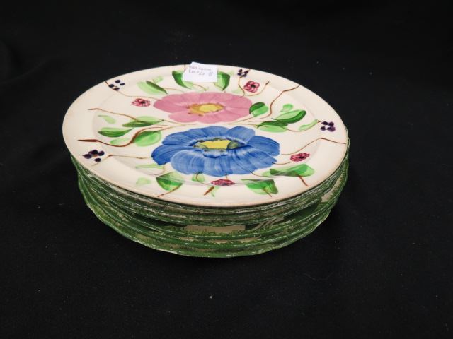 Appraisal: Blue Ridge Pottery Plates various floral have green borders all