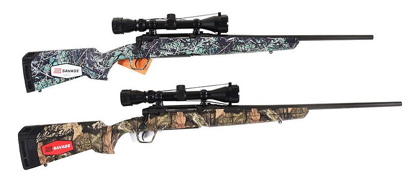 Appraisal: Two Savage Arms Rifles Axis bolt action - Springfield mossy