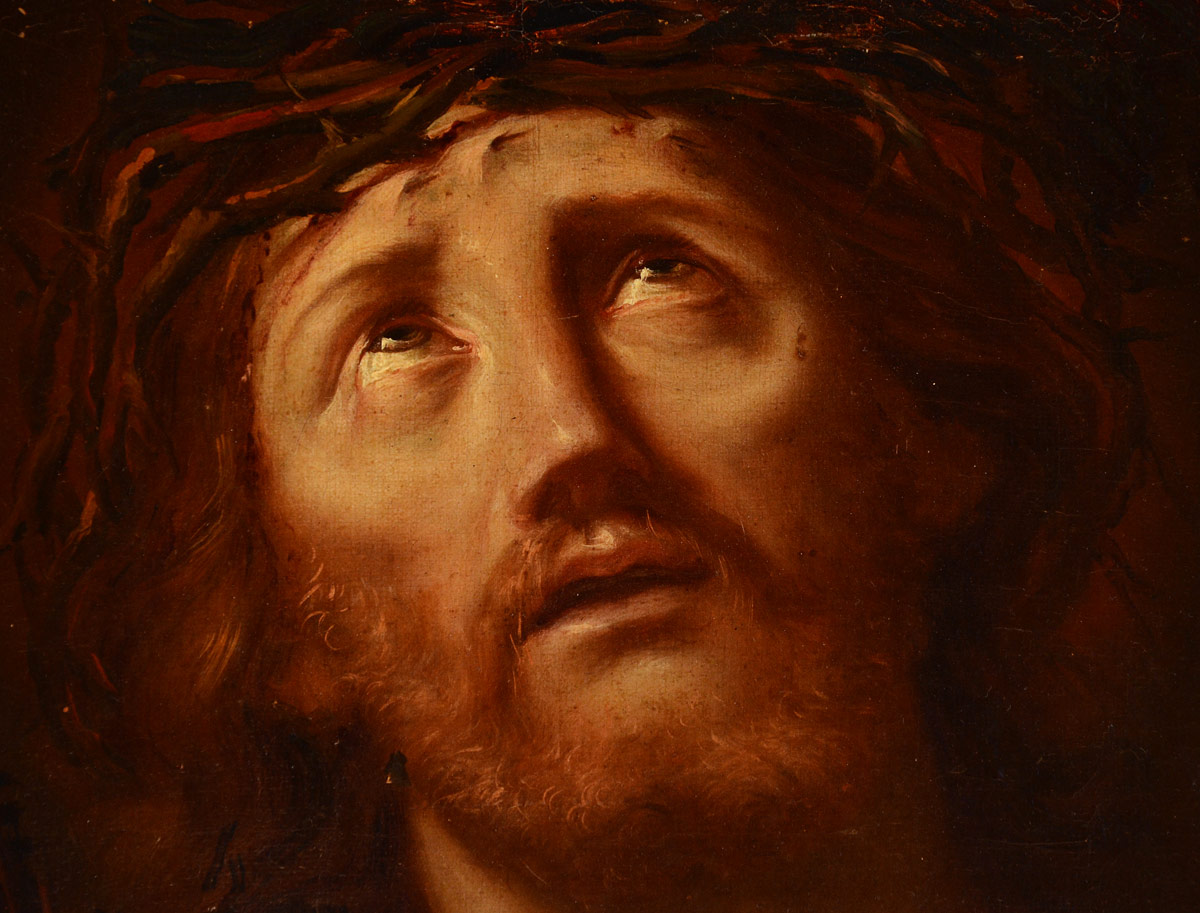 Appraisal: CHRIST WEARING CROWN OF THORNS PAINTING AFTER GUIDO RENI OIL