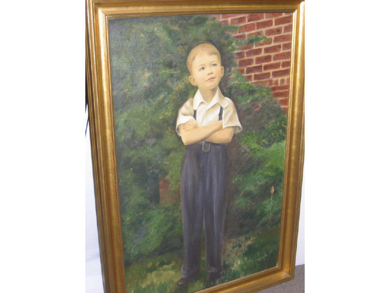 Appraisal: AMERICAN SCHOOL TH CENTURY Portrait of a young boy with