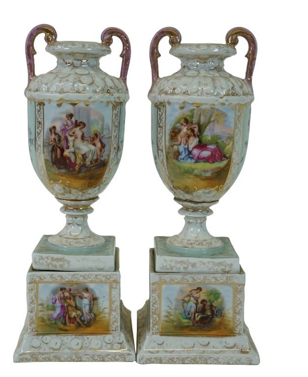 Appraisal: Pair of Royal Vienna Style Porcelain Vases Pair of Royal