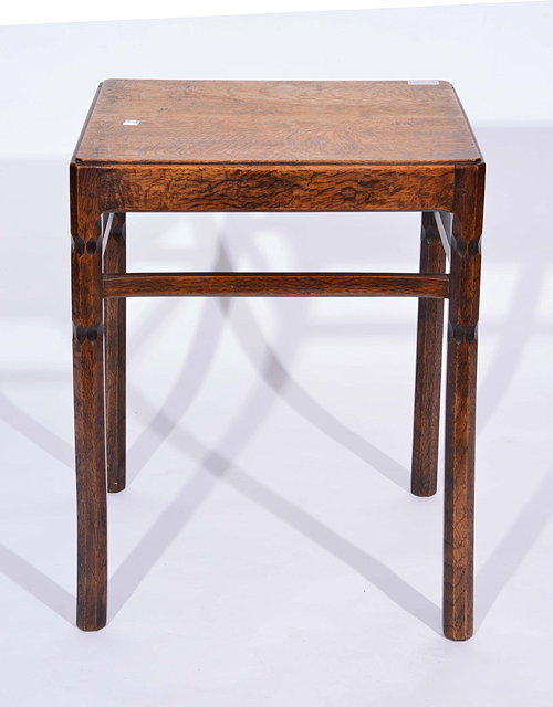 Appraisal: Stanley Webb Davies British - Arts Crafts oak occasional table