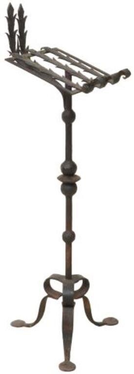 Appraisal: Spanish wrought iron lectern or music stand slant ledge with