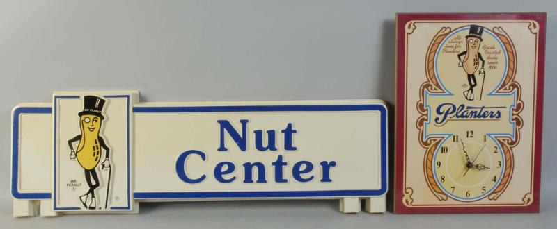 Appraisal: Includes a modern Planters Peanut plastic nut center sign and