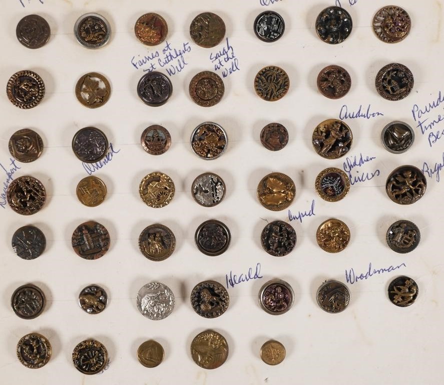 Appraisal: Collection of antique mixed metal raised relief cameo buttons total