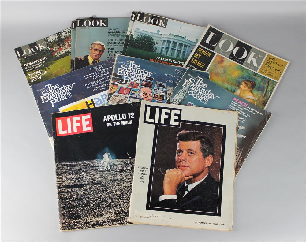 Appraisal: COLLECTION OF VINTAGE MAGAZINES INCLUDING LIFE MAGAZINE'S COVERAGE OF KENNEDY'S