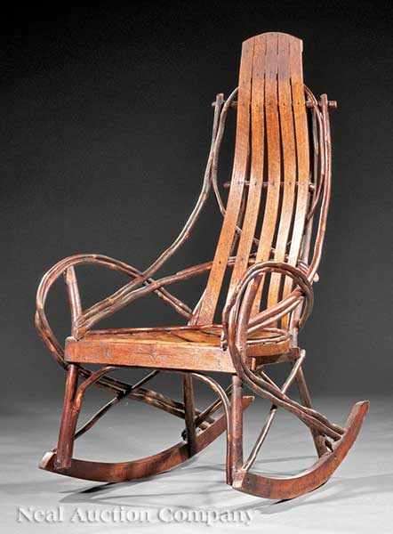 Appraisal: An Antique American Hickory Bentwood Rocker early th c Tennessee