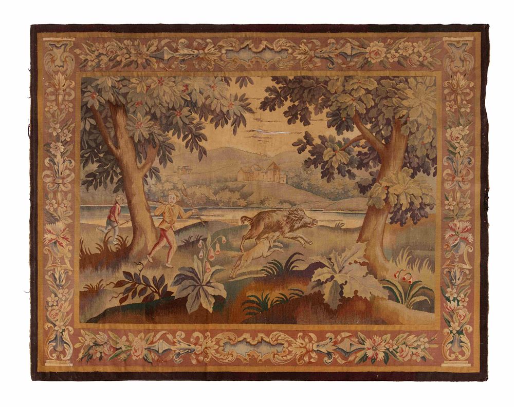 Appraisal: An Aubusson Style Wool Tapestry An Aubusson Style Wool Tapestry