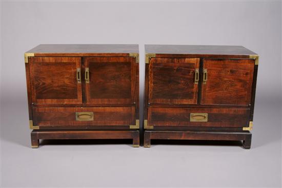 Appraisal: A Pair of Chinese Style Side Cabinets retailed by Marshall