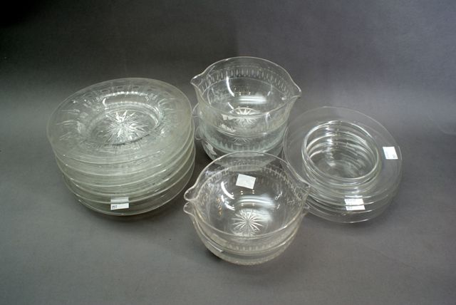 Appraisal: A set of six glass fruit plates and a set