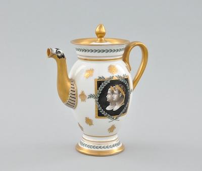 Appraisal: An Exquisite Sevres Porcelain Teapot with Napoleonic Decoration Of diminutive