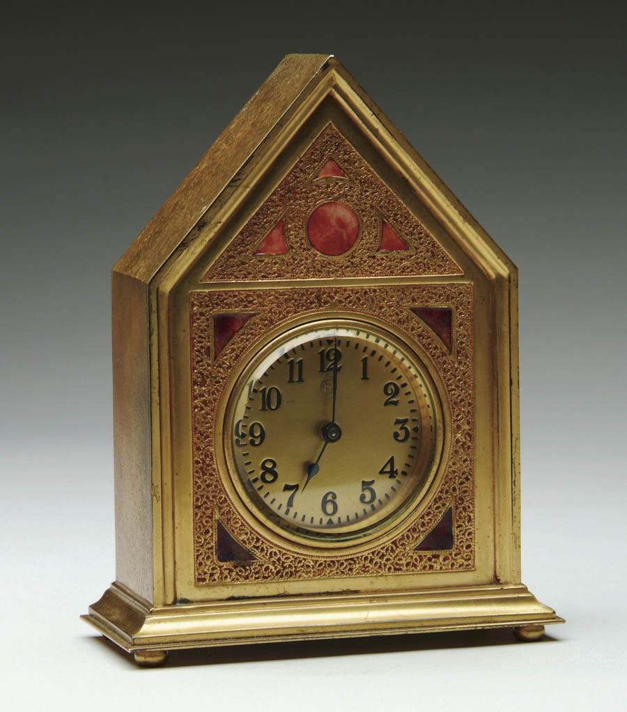 Appraisal: TIFFANY DESK CLOCK Exceptional Tiffany bronze desk clock is decorated