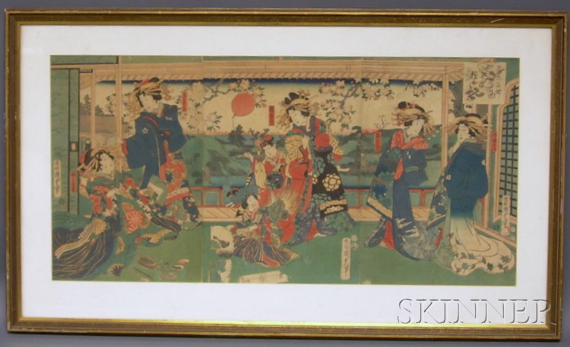 Appraisal: Kunisada Interior with Ladies and Children in View of a