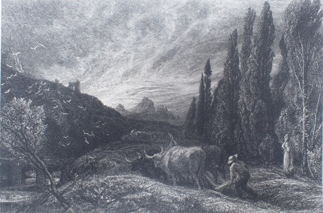 Appraisal: Samuel Palmer - The Early Ploughman etching circa signed unframed