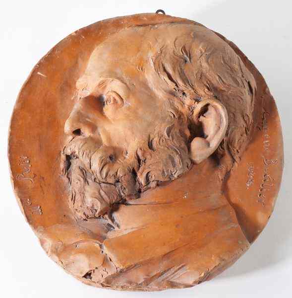 Appraisal: French Terracotta Portrait Plaque th century inscribed ''Eugene Borilier ''