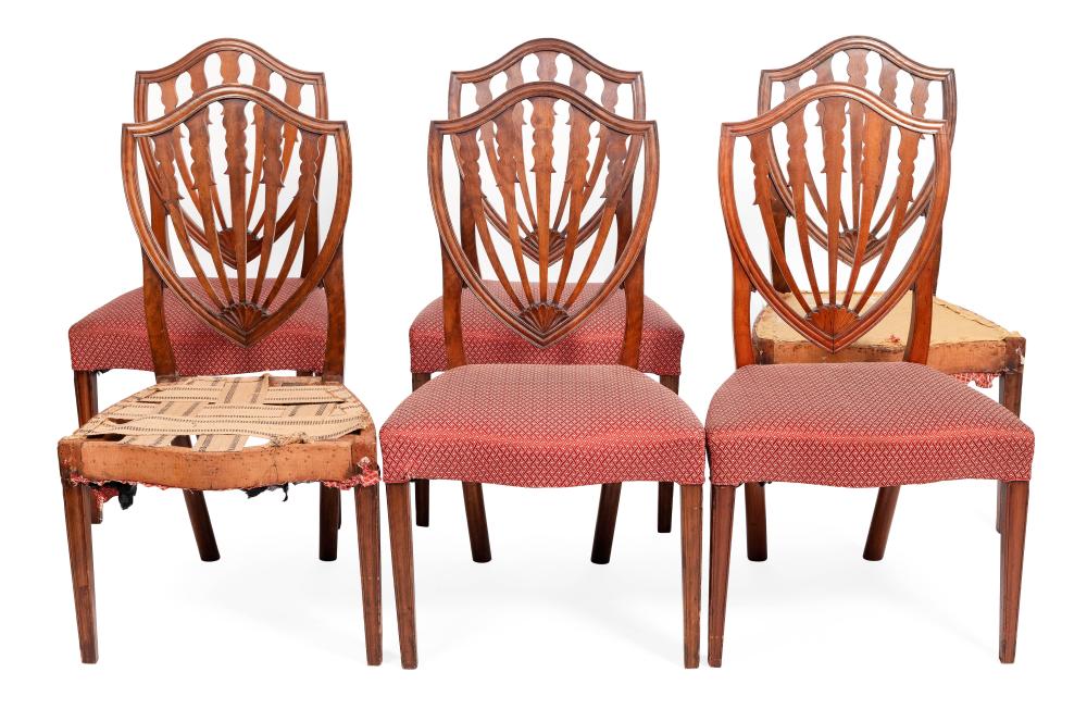 Appraisal: SET OF SIX FEDERAL SIDE CHAIRS MARYLAND CIRCA BACK HEIGHTS