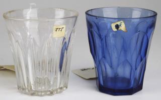 Appraisal: Pittsburgh Early American Pattern Glass paneled cobalt tumbler and clear