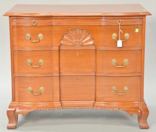 Appraisal: Margolis mahogany block front chest with blocked top over conforming