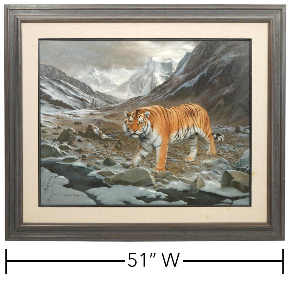 Appraisal: Charles Frace American - 'Siberian Tiger' Oil on canvas matted