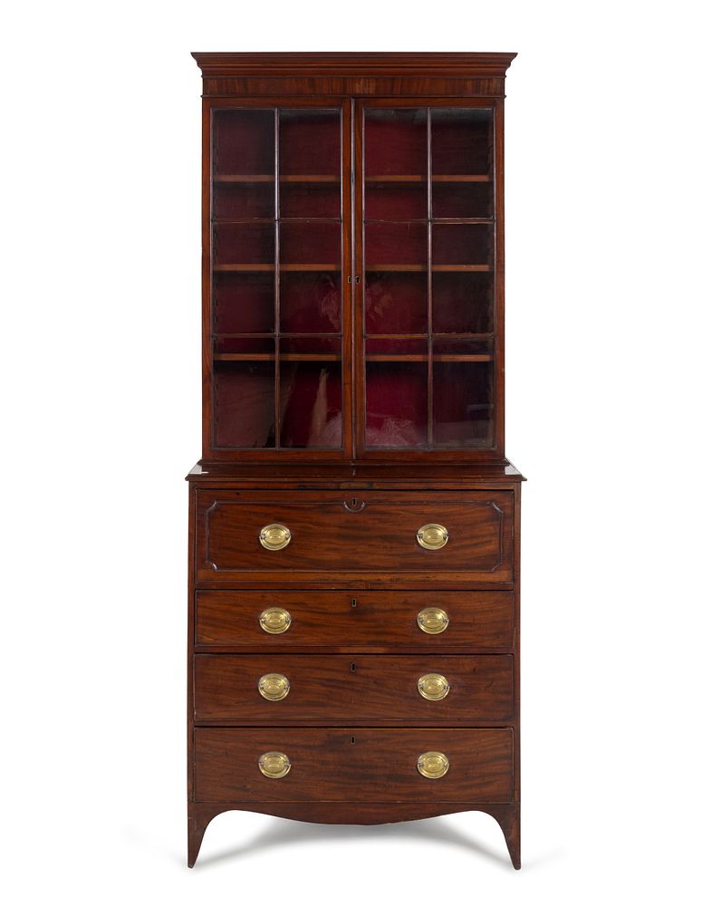 Appraisal: A George III Mahogany Secretary Bookcase A George III Mahogany