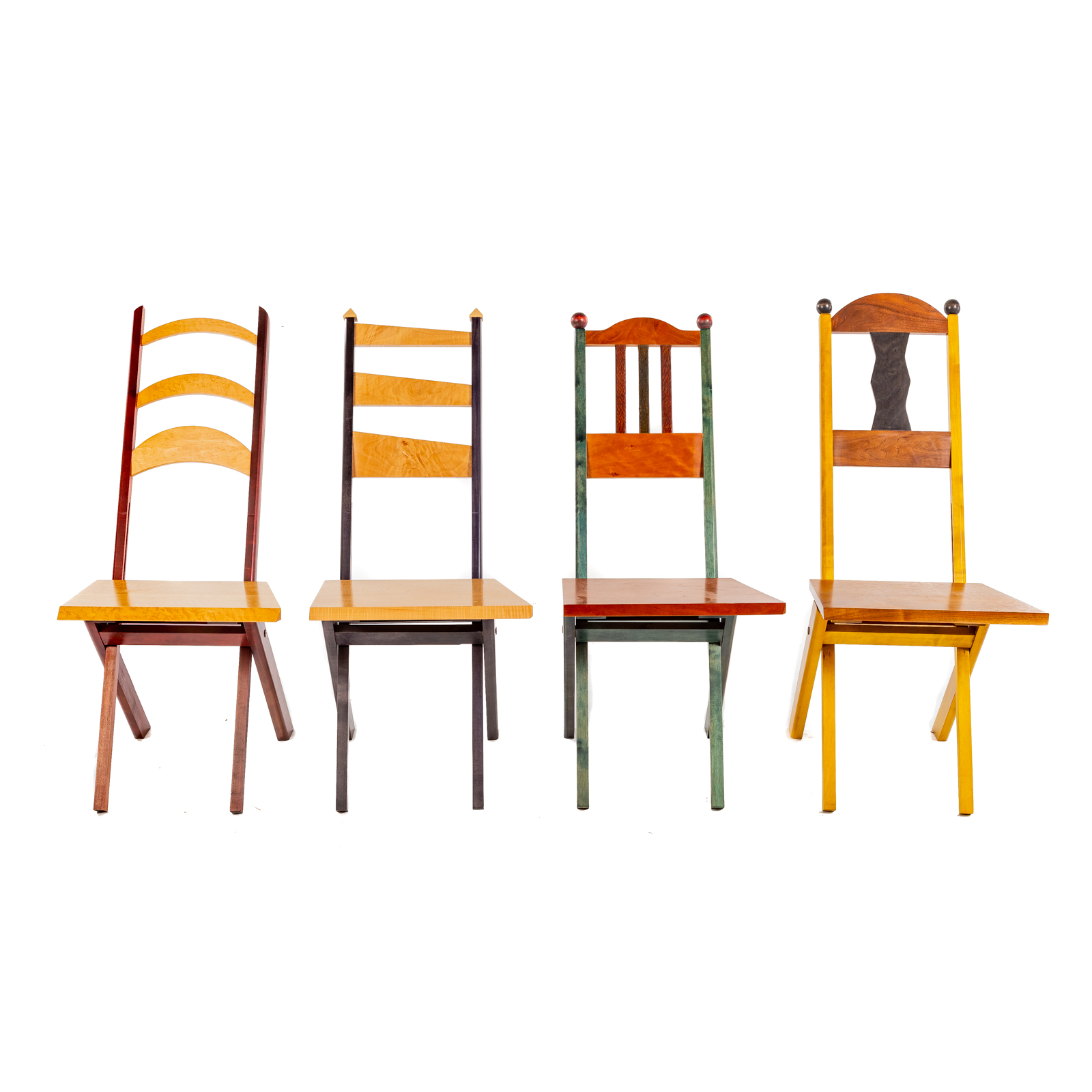 Appraisal: SET OF FOUR FOLDING WALL CHAIRS BY STEPHEN PERRIN Circa