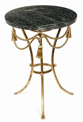 Appraisal: A French marble and gilt metal occasional table the circular