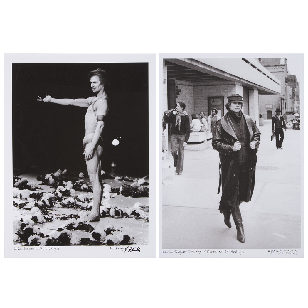 Appraisal: NUREYEV RUDOLF Two large format photographs each signed in ink