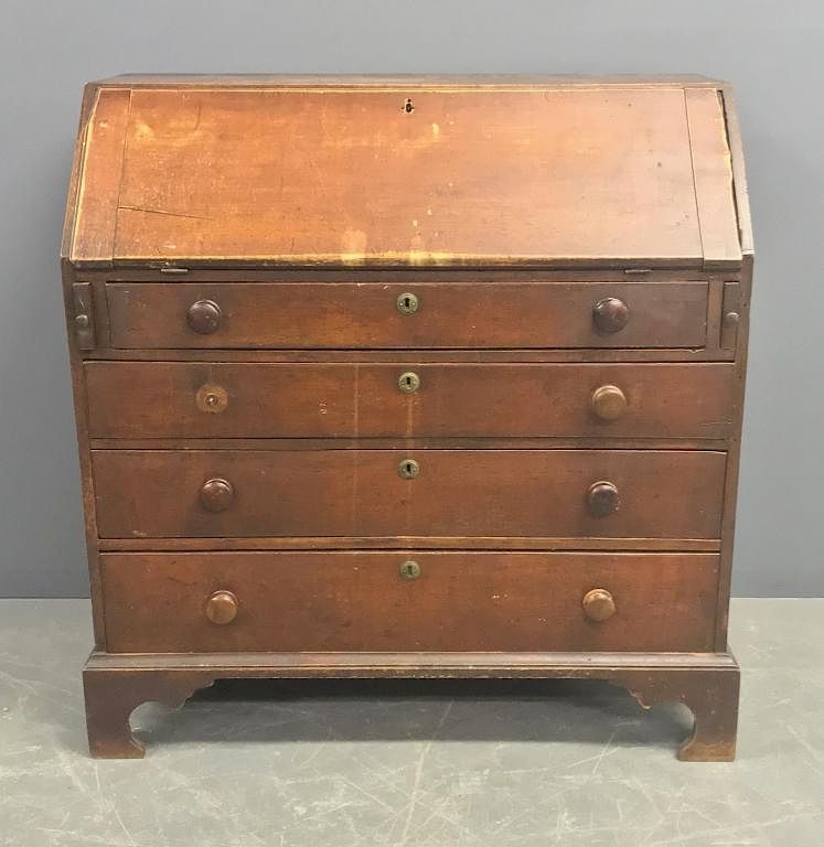 Appraisal: New England Chippendale Slant-Lid Desk New England Chippendale slant-lid desk