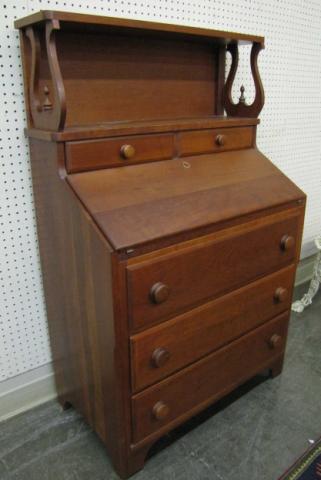 Appraisal: Homer Sampler Cherry Desk Secretary solid cherry three drawers in