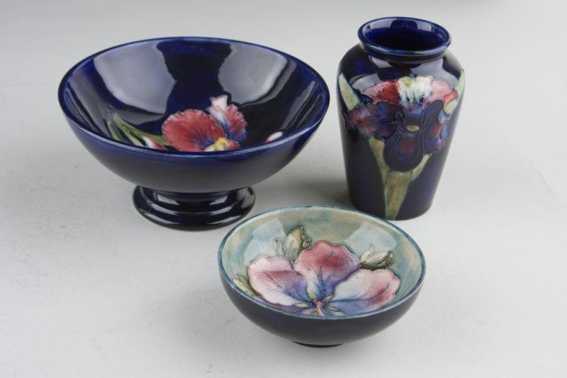 Appraisal: Two Moorcroft Pottery Bowls and One Vase the first a