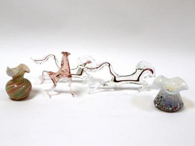 Appraisal: Style of Murano a pair of glass horses at full