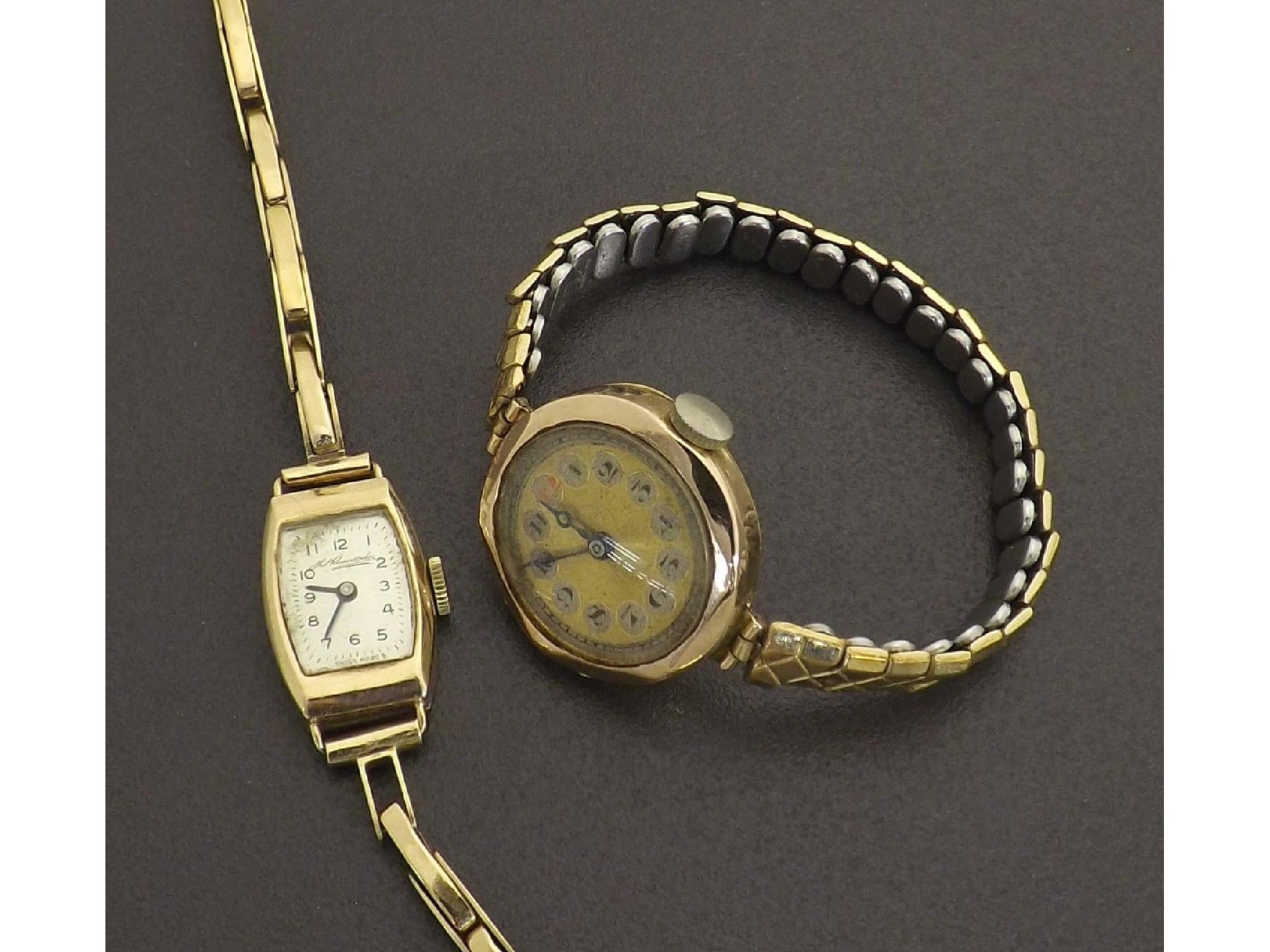 Appraisal: s ct lady's bracelet watch import hallmarks Birmingham the circular