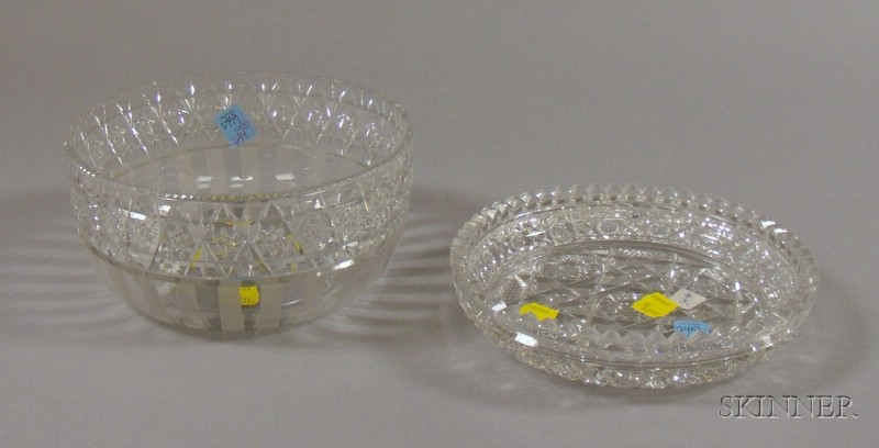 Appraisal: Hawkes Colorless Cut Glass Bowl and a Colorless Cut Glass