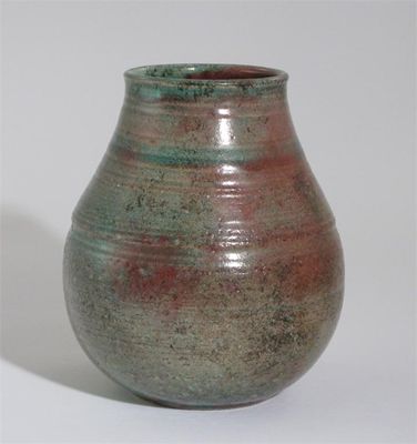 Appraisal: Abdo Nagi - a raku vase tapering form glazed speckled