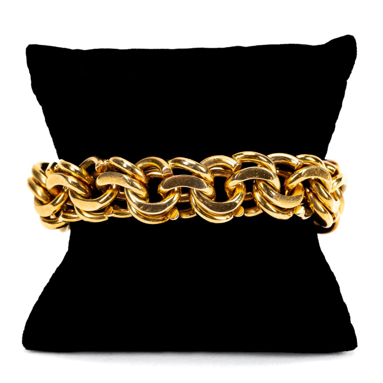 Appraisal: TIFFANY CO K YELLOW GOLD CURB LINK BRACELET Tiffany Co