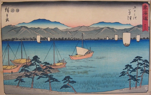 Appraisal: UTAGAWA HIROSHIGE Japanese - Color woodcut a re-strike executed c