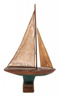 Appraisal: A Painted Model of a Sailboat Height width inches A