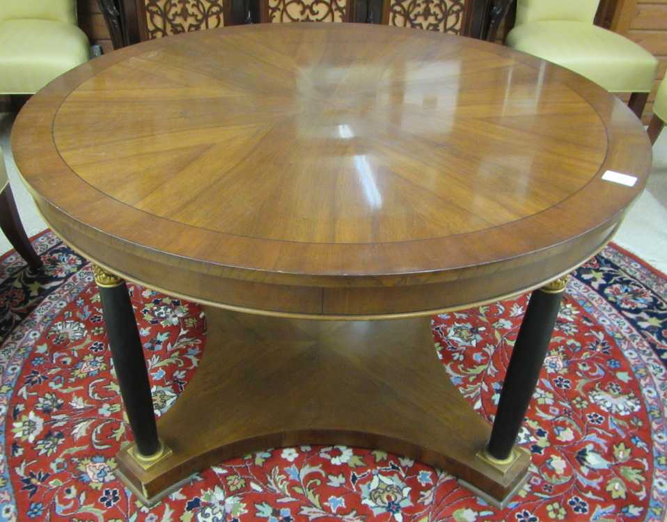 Appraisal: A ROUND NEOCLASSICAL STYLE DINING TABLE American th century the