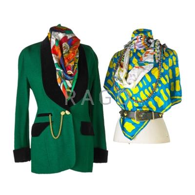 Appraisal: ESCADA BLAZER AND ASSORTED ACCESSORIES Escada green and black velvet