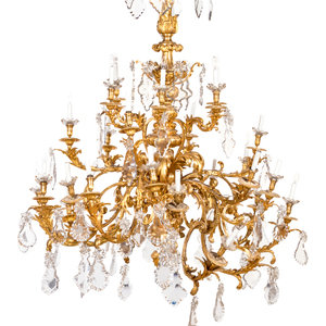 Appraisal: A Louis XV Style Gilt Bronze and Cut Glass Chandelier